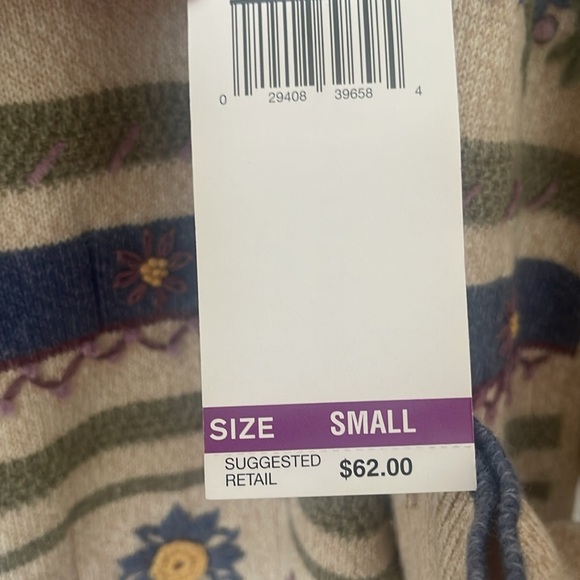 Vintage cottage core floral collared knit sweater size small Alfred dunner. - Picture 8 of 8